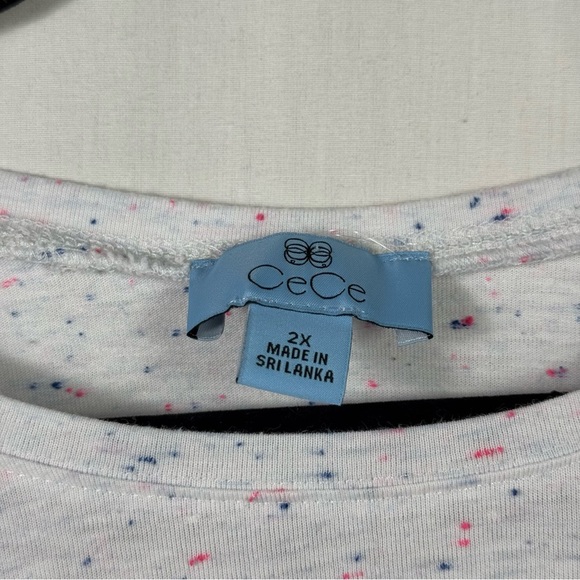 CeCe White Ruffled Side Blouse Women’s Size 2X - Picture 3 of 6